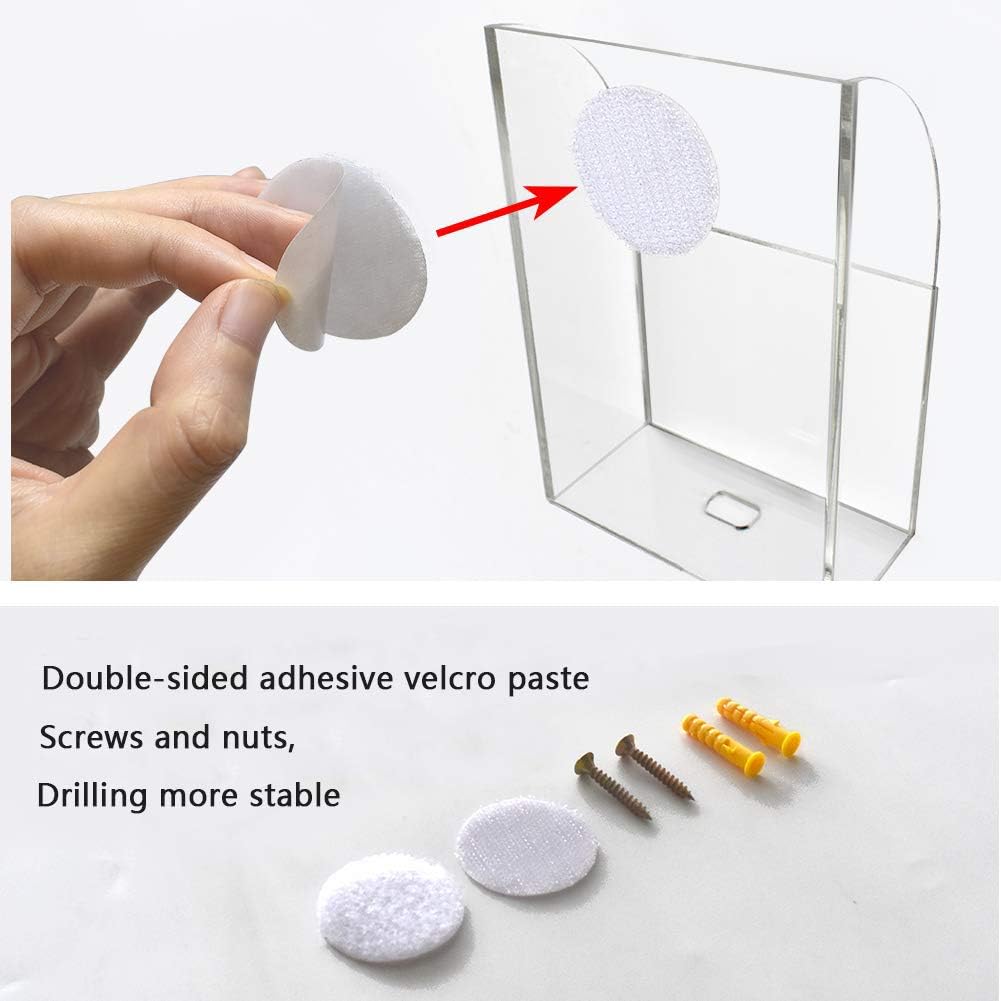VANCORE Clear Wall Mounted Charging Phone Holder - Smart Station for TV Remote Control - Clear Wall Box With 2 Holes