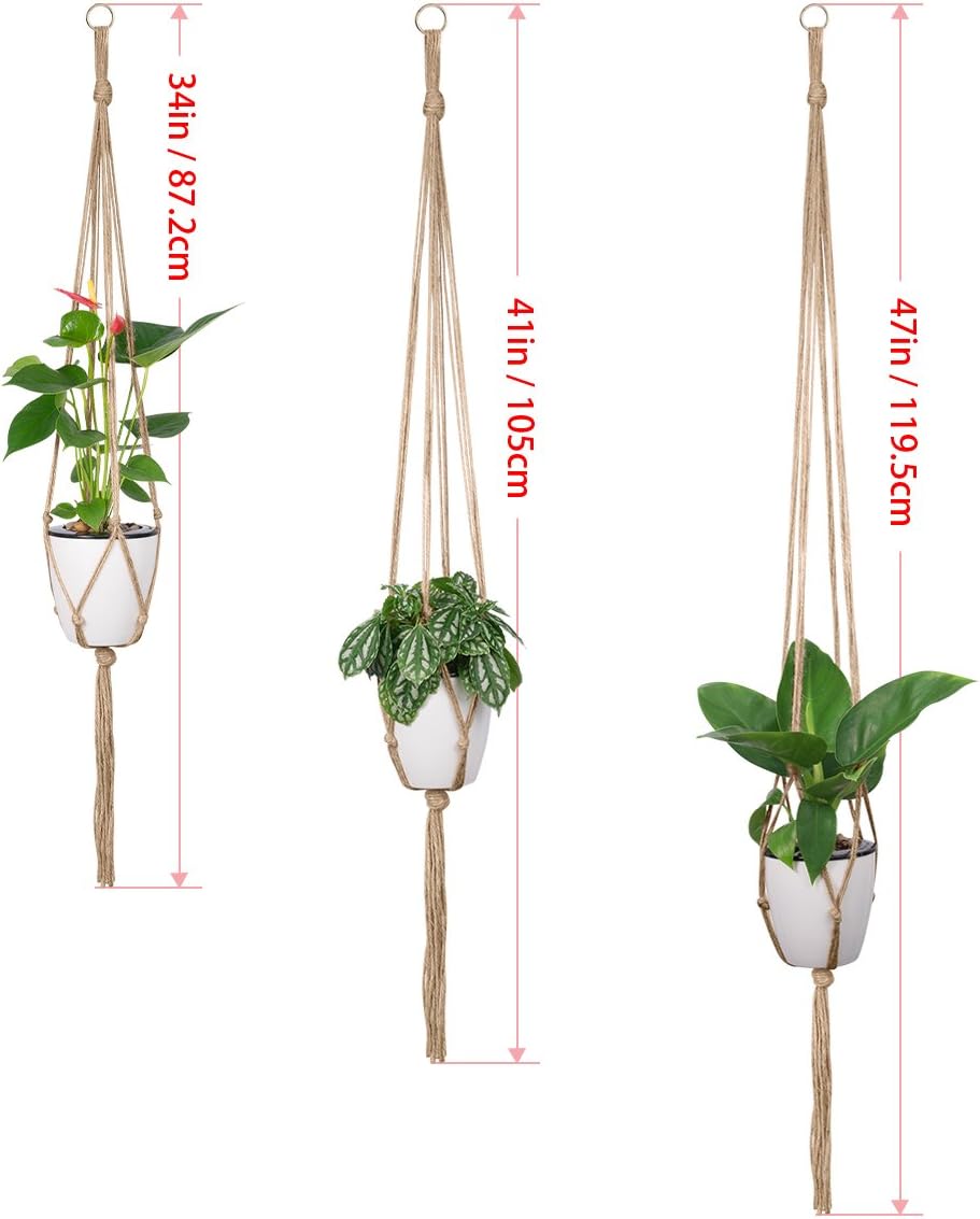 Plant Hangers Indoor Macrame Hanging Planter Holder 6 Pack, 3 Sizes