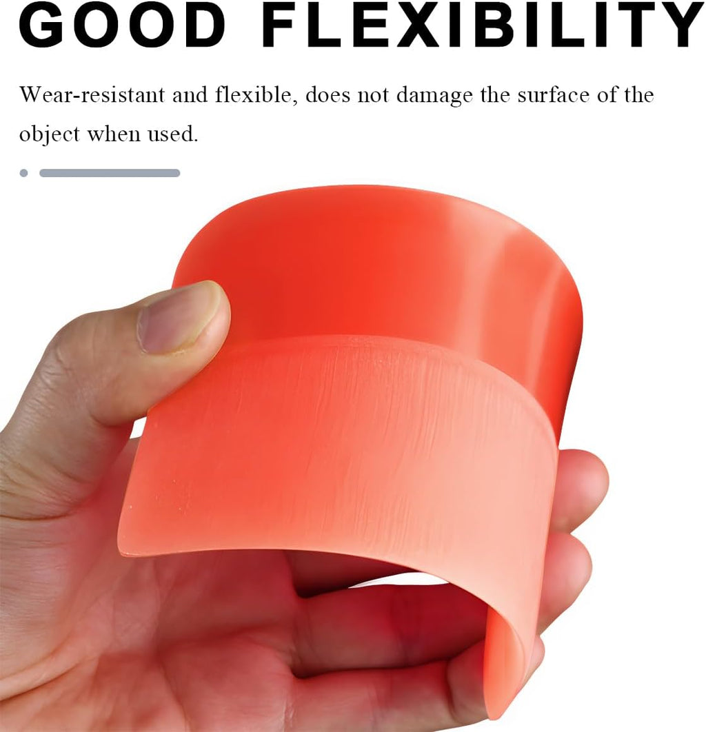 KVAEY 5 in 1 Rubber Squeegee Kit, Anti-Scratch Flexible Soft Matte TPU Coating Scraper Kit, Small Tint Squeegee Water Blade Scraper for Paint Protection Film Household Cleaning (Orange)