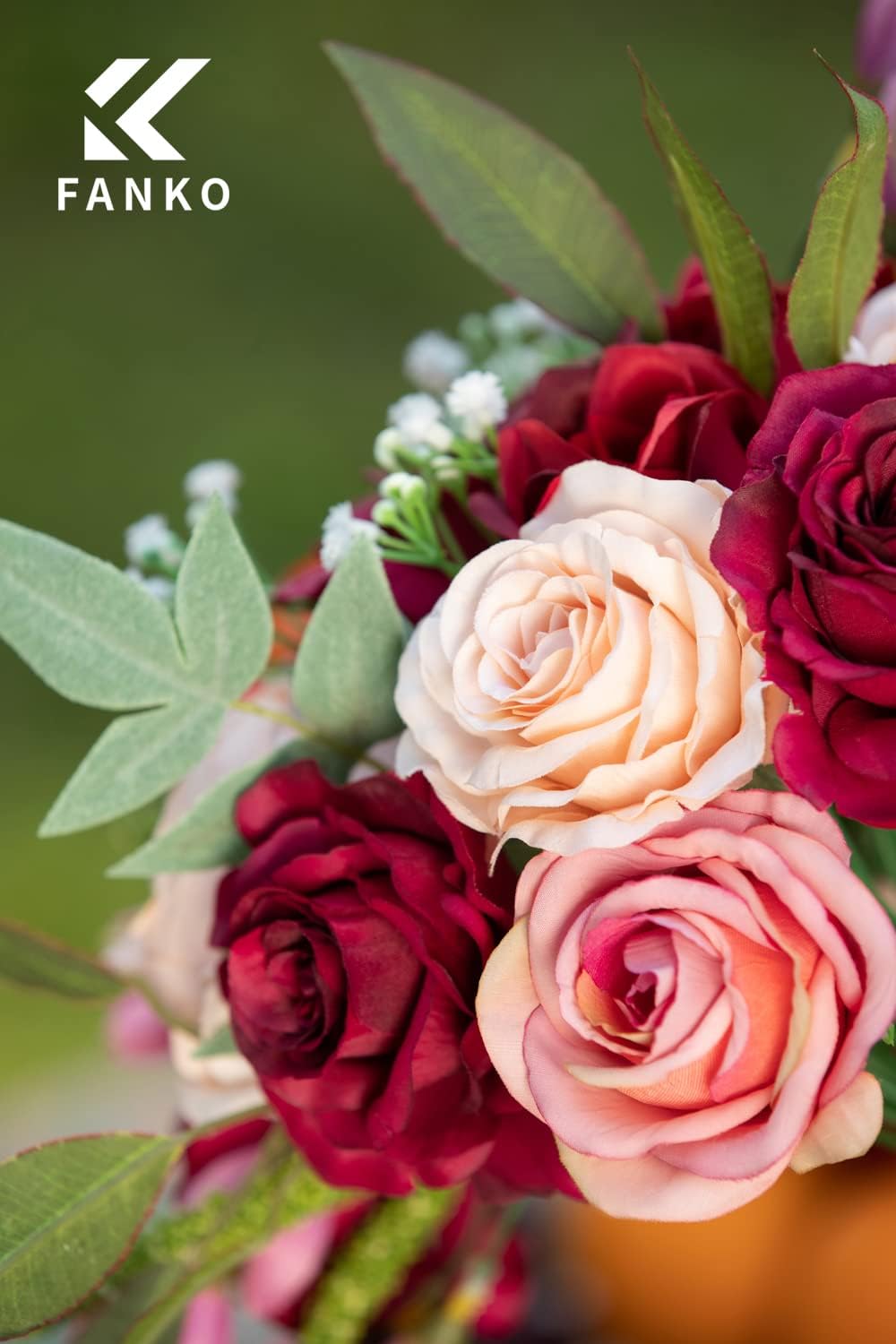 FANKO Fall Artificial Flowers DIY Bouquet Combo Faux Rose for Home Decor