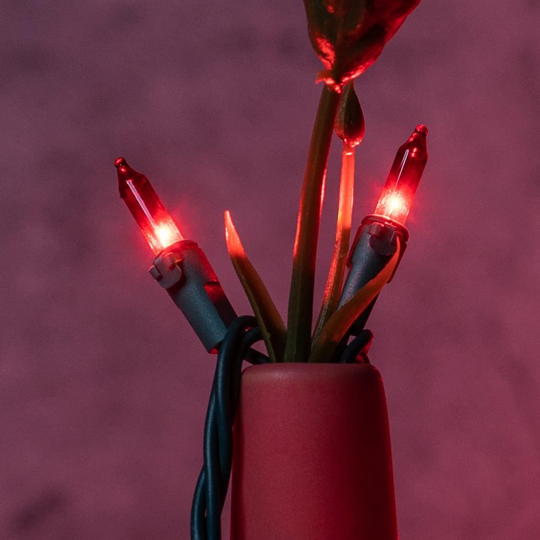 200 Red Christmas Lights, 2 Set 33 ft 100 ct Green Wire UL String Light