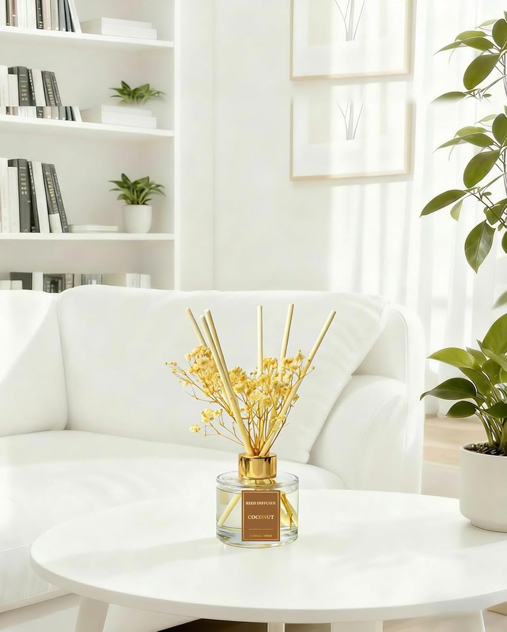 Reed Diffuser Set-Coconut Scent 3.38 fl oz,Scent Long