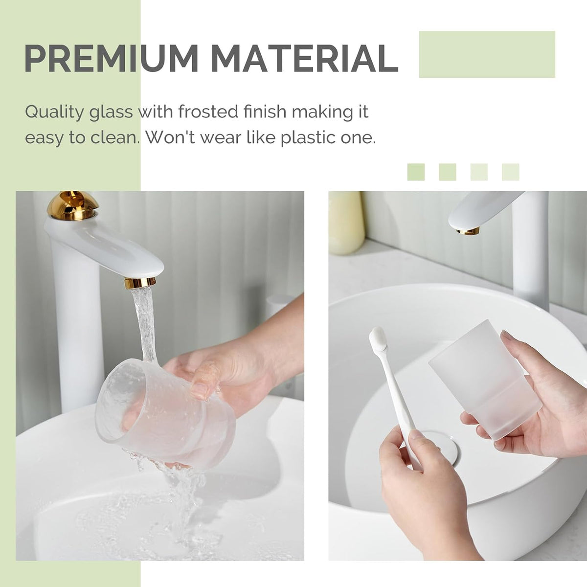Angle Simple Bathroom Rinsing Cup, Frosted Glass Tumbler Cup