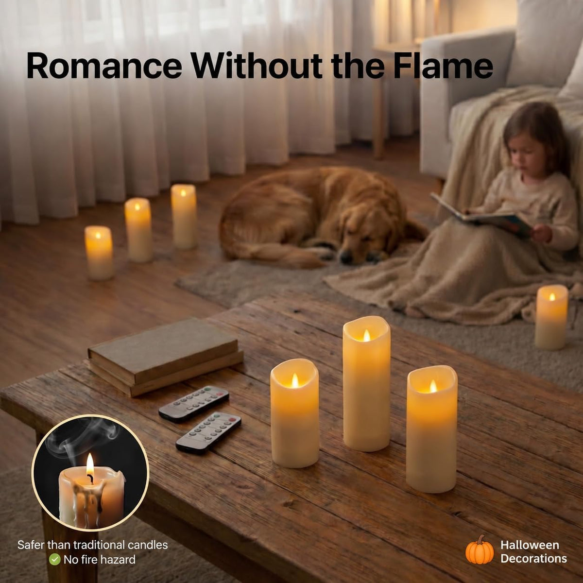 Enido Waterproof Flameless Candles, Set of 12 Battery Operated LED Candles