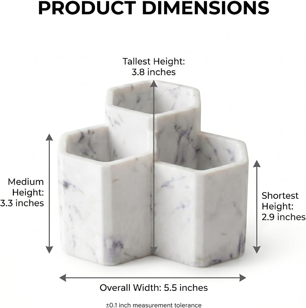Resin Toothbrush Holder, 3-Slot Bathroom Countertop Organizer