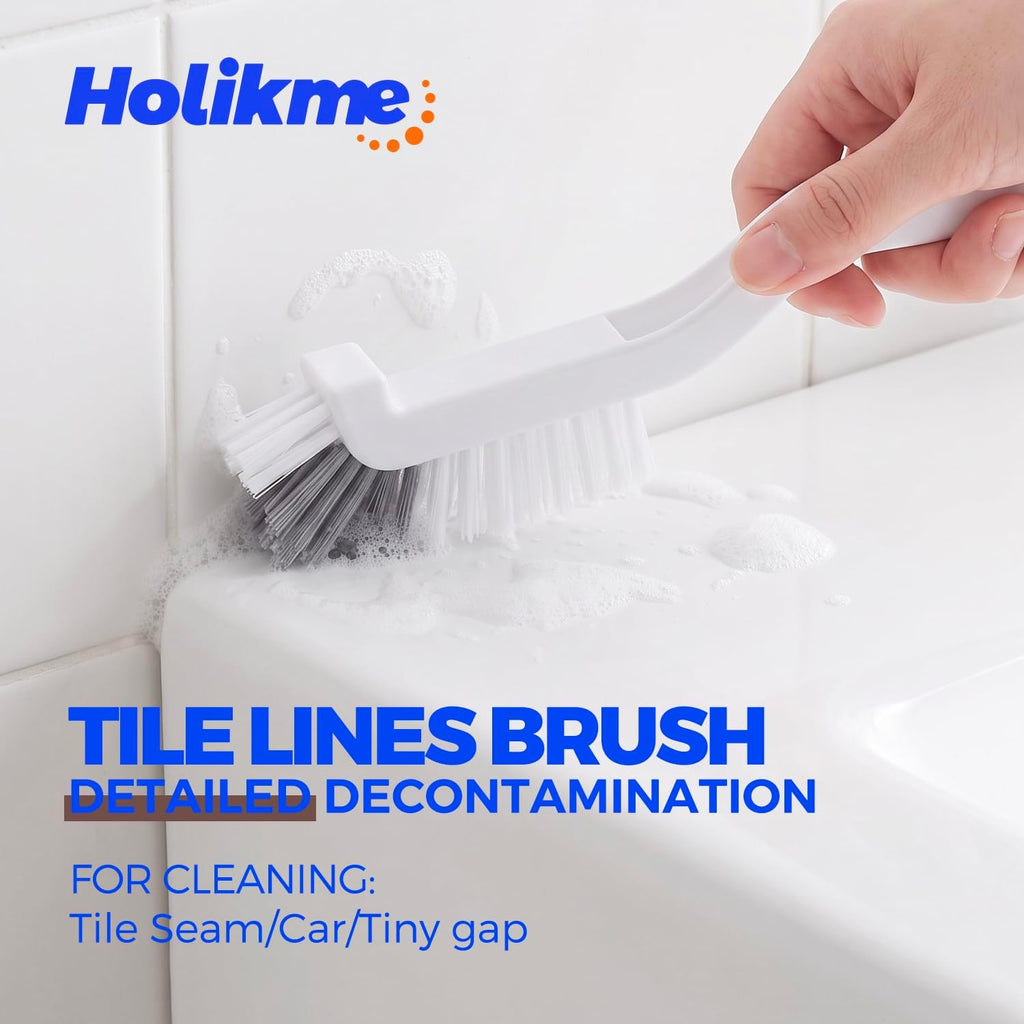 Holikme 7 Pack Cleaning Brush Scrub Brush Kitchen Brush for Floor,Brown