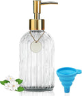 14Oz Clear Glass Soap Dispenser with Plastic Pump, for Kitchen, Bathroom