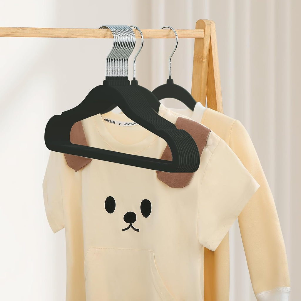 GoodtoU Velvet Kids Clothes Hangers 50 Pack 14.3 Inch Black