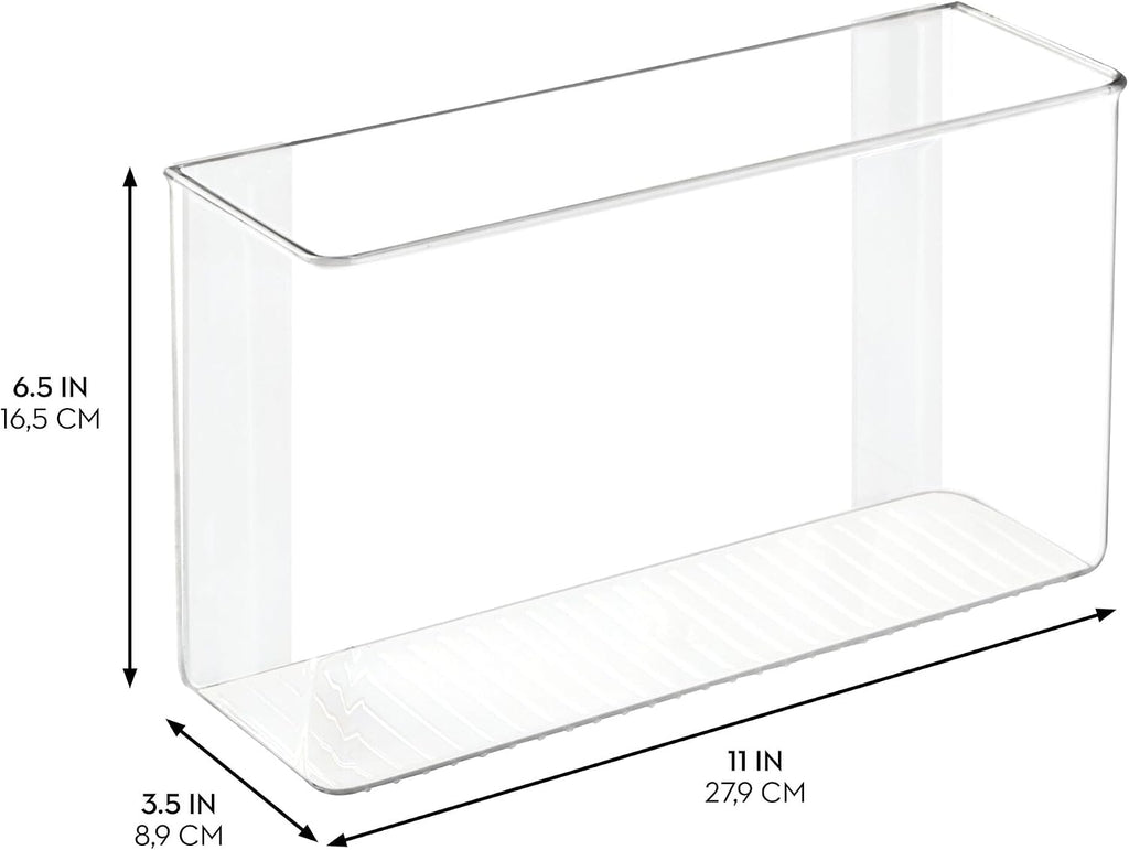 iDesign Adhesive Organizer Bin, Set of 4, Clear