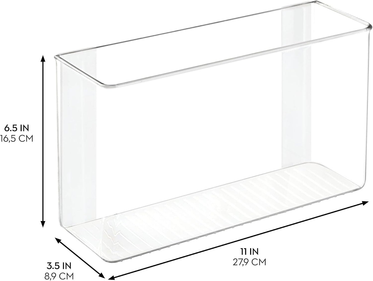 iDesign Adhesive Organizer Bin, Set of 4, Clear