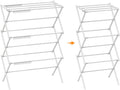 3 Tier Clothes Drying Rack, Foldable Drying Rack Clothing, 40" x 28.8" x 14.2",Indoor & Outdoor Laundry Drying Rack,Space-Saving, Collapsible & Portable, Pure White