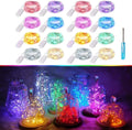 SunKite 8 Colors LED Fairy String Lights Battery Operated 16 Pack 20 LED 6.6 Ft Silver Copper Wire Firefly Starry Moon Lights Waterproof for DIY Bottle Jars Wedding Gifts Christmas Party Decor