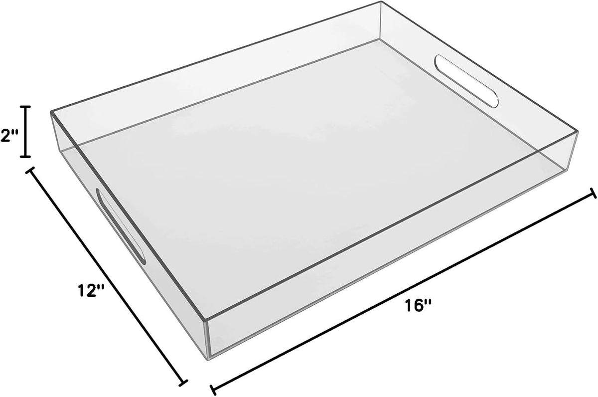 Sooyee Clear Acrylic Serving Tray, 16" x 12"