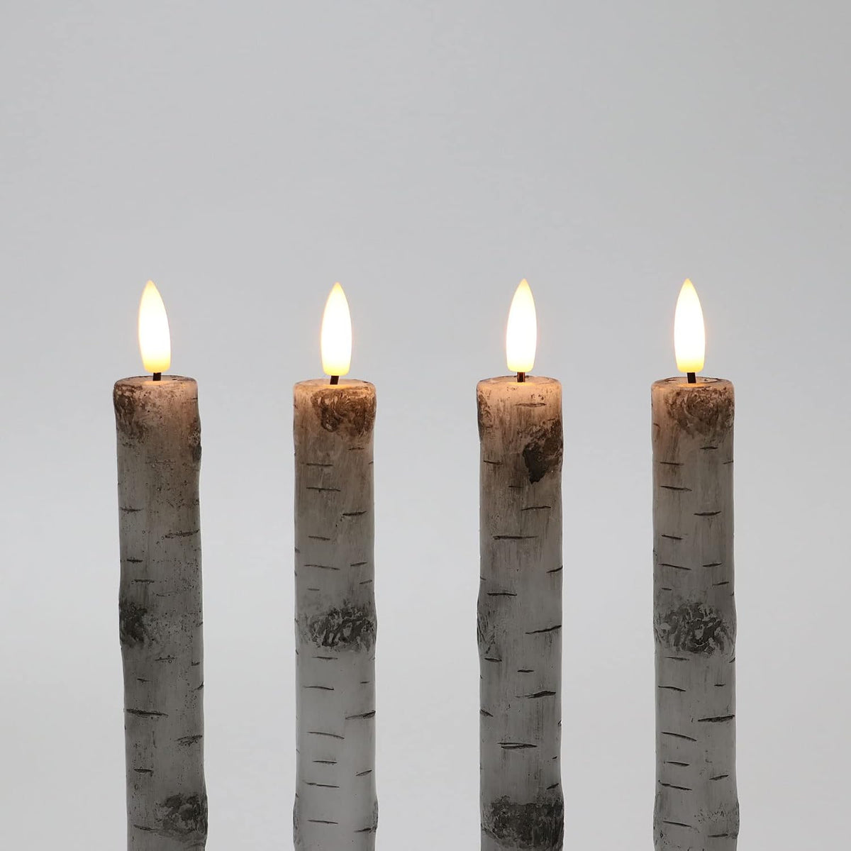 Fanna Birch Flameless Taper Candles, Real Wax, Remote & Batteries Included