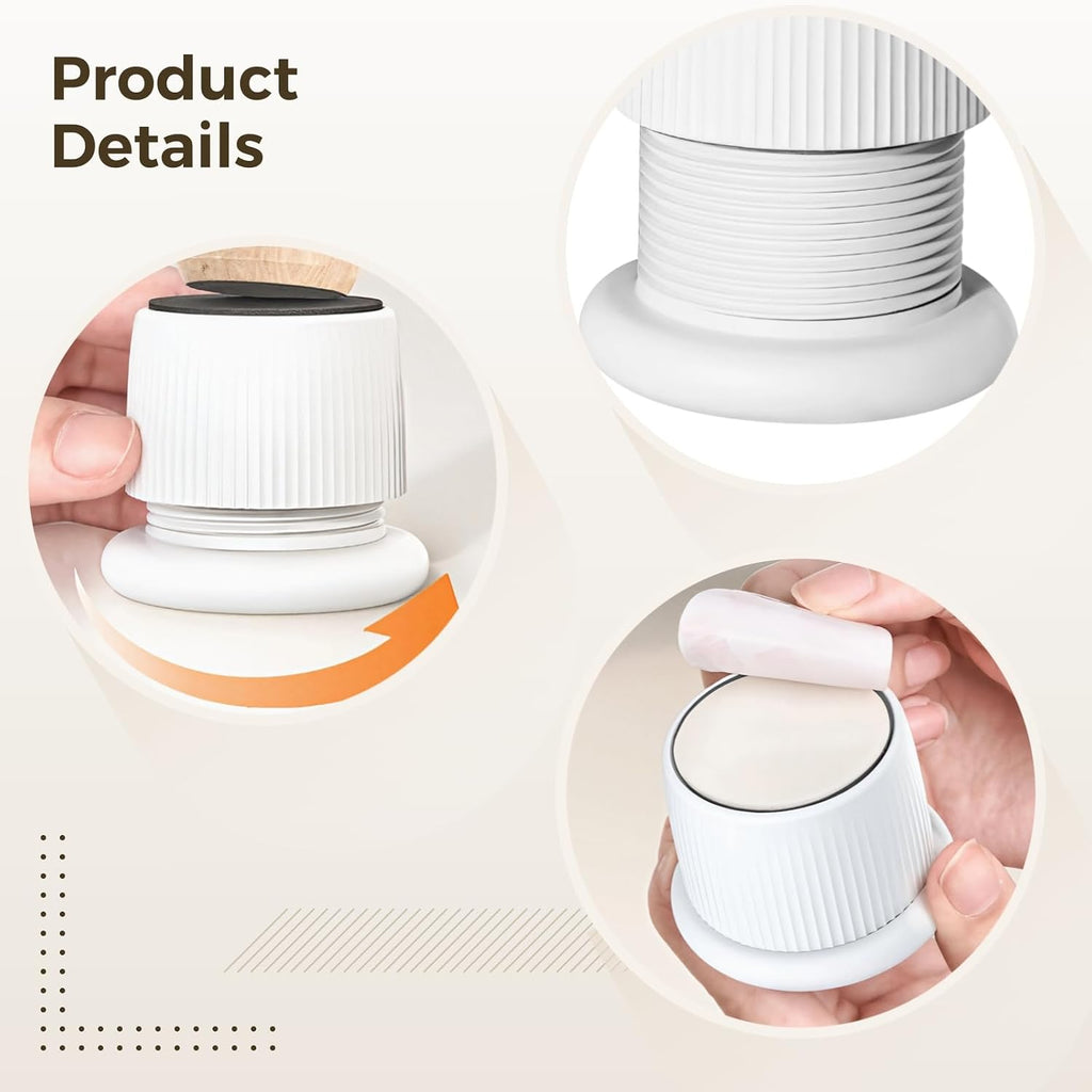 4 Pcs Furniture Leg Elevators, Robust White Screw Design Adjustable Furniture Risers with Anti-Slip Pads, 1.57-2.48 in Height Adjustable Bed Risers for Cabinet, Desk, Table & Bed