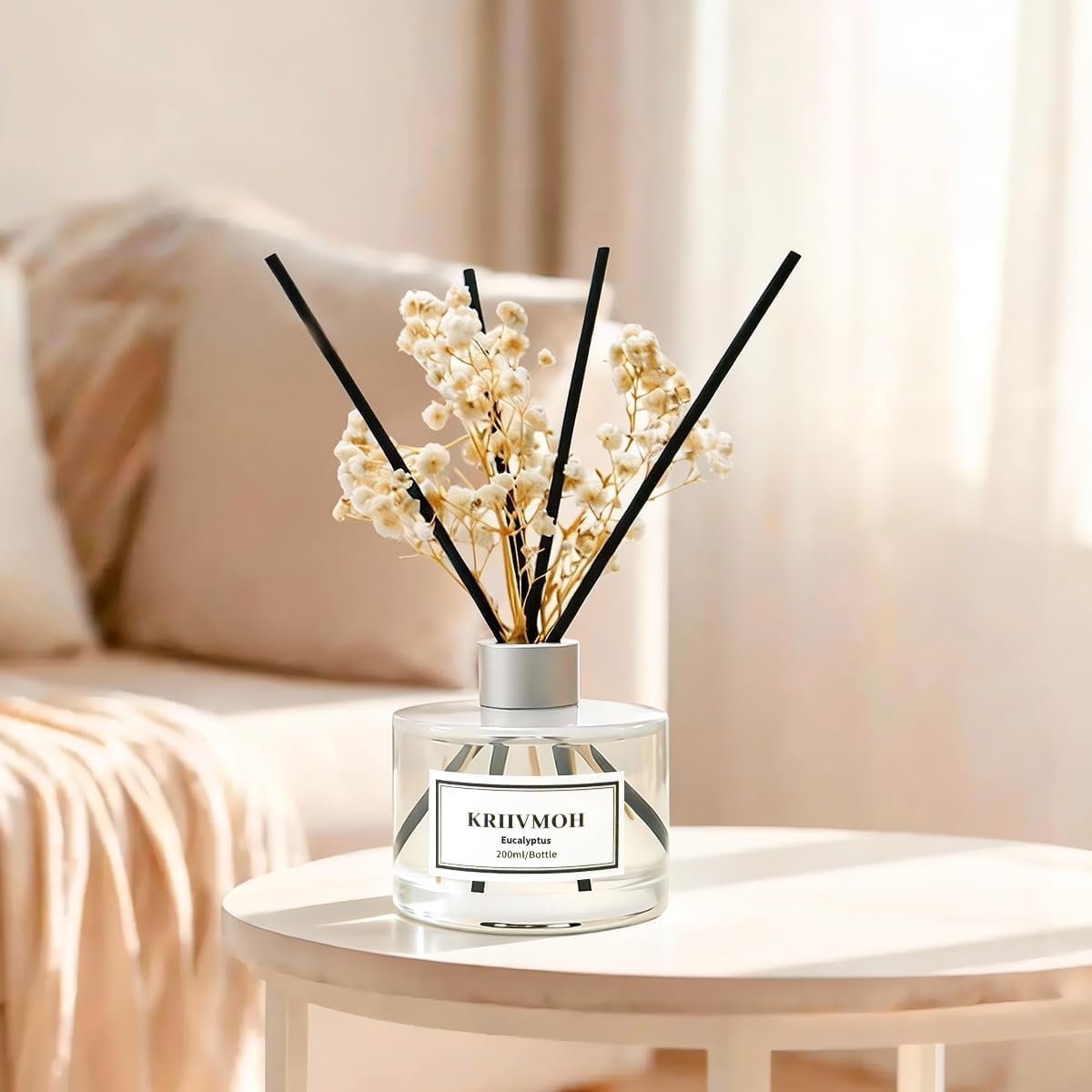 Reed Diffuser Set, 6.7 fl oz Eucalyptus Scented Oil Diffuser with 8 Reed Sticks, Home Fragrance Reed Diffuser for Bathroom Shelf Decor 200ml