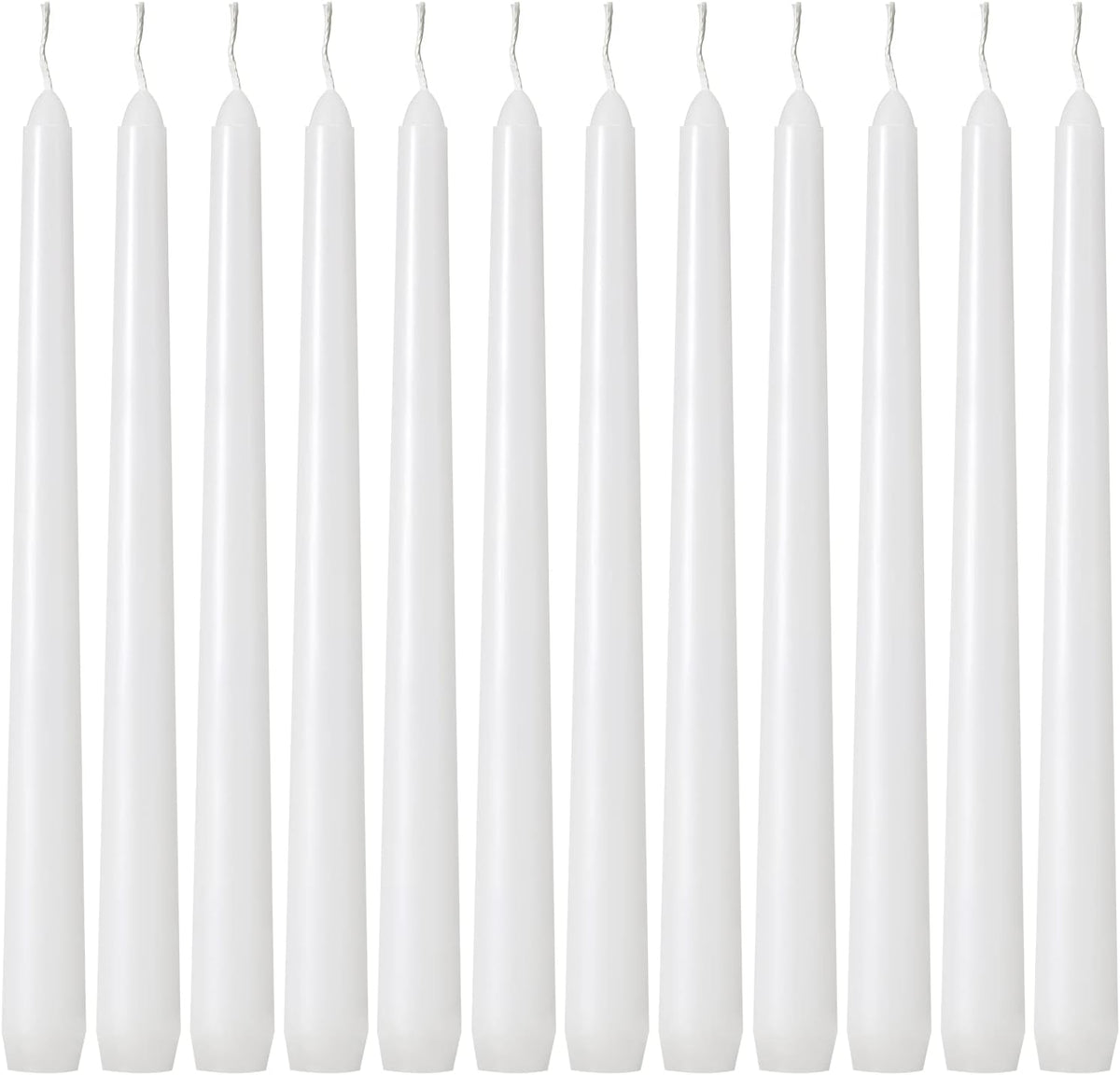 kedtui Taper Candles 10 inch (H) Dripless, Set of 36 White Unscented and Smokeless Taper Candles Long Burning, Paraffin Wax with Cotton Wicks for Burning 8 Hours Time