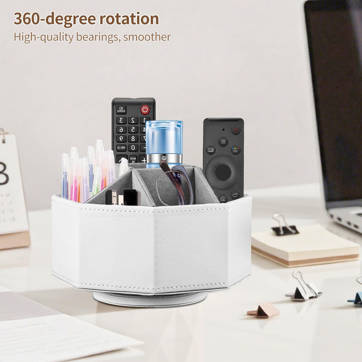 360° Spinning Remote Control Holder,Pen Caddy,Studio Art Supplies Organizer