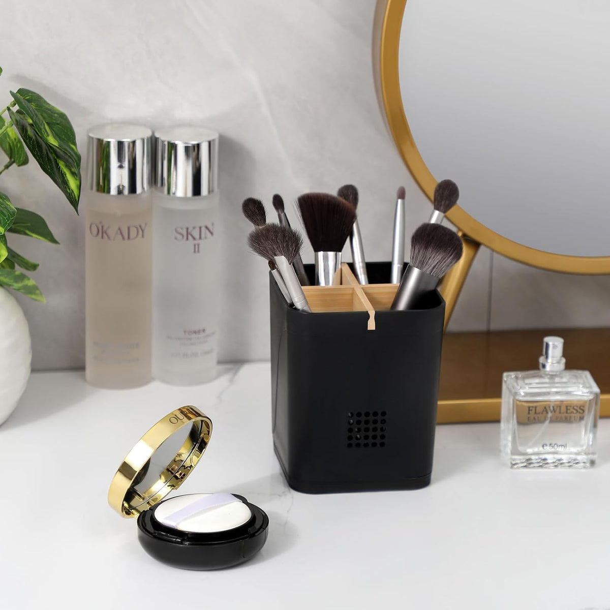 Electric Toothbrush Holder Tooth Brush and Toothpaste Organizer, Black