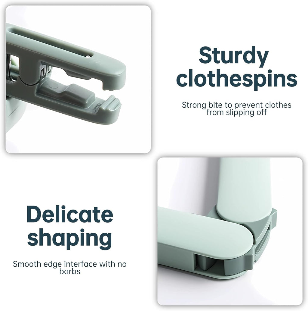 4 Pack Foldable Travel Hangers with Hidden Clips(White)