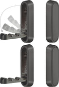 4PCS Folding Coat Hooks, Flip Down Hook, Foldable Gold Hook Wall, Heavy Duty Invisible Folding Hooks for Hanging Coats, Bags, Hats, Cooking Utensil, Bathrobes, Keys (Black)
