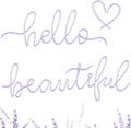 Hicarer Metal Hello Beautiful Wall Art Minimalist Wall Decor, Purple