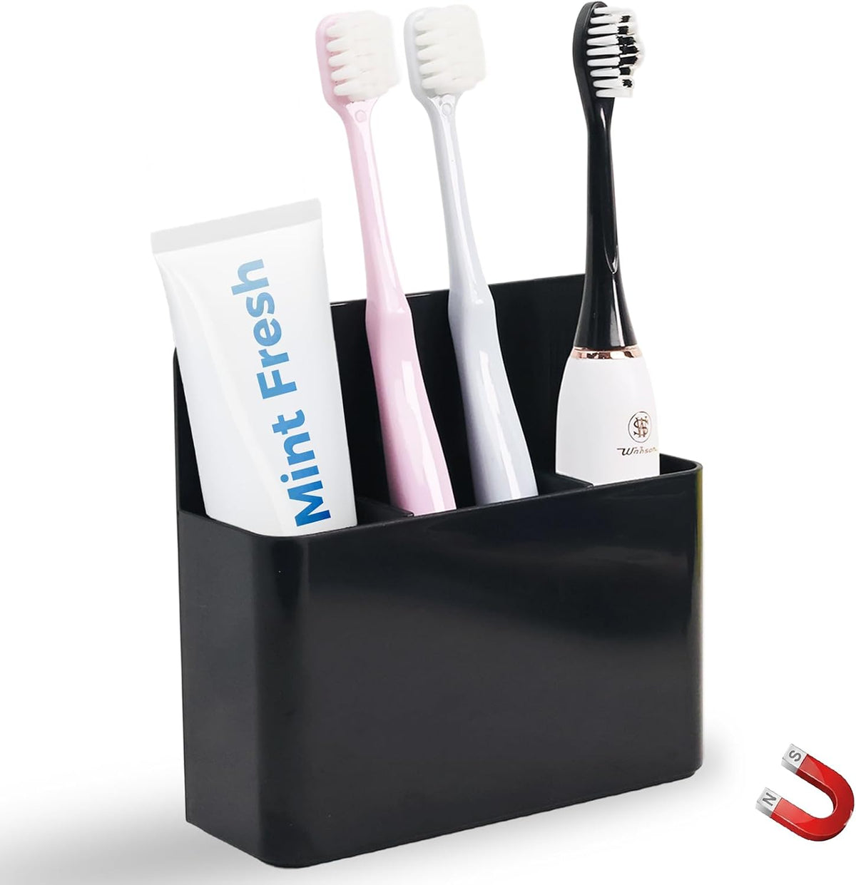 Magnetic Toothbrush Holder for Cruise Ship Cabins – Cruise Essentials 2026 & Travel Must Haves – Wall-Mounted Cruise Bathroom Organizer for Alaska & Caribbean Staterooms (Black