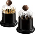 2 Pack Qtip Holder Dispenser,Bathroom Organizers and Storage，2 Black