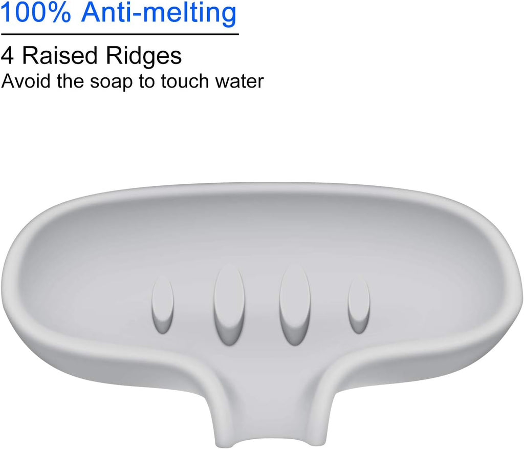 Silicone Soap Dish for Bathroom,Bar Soap Holder for Shower,2 Pack Grey
