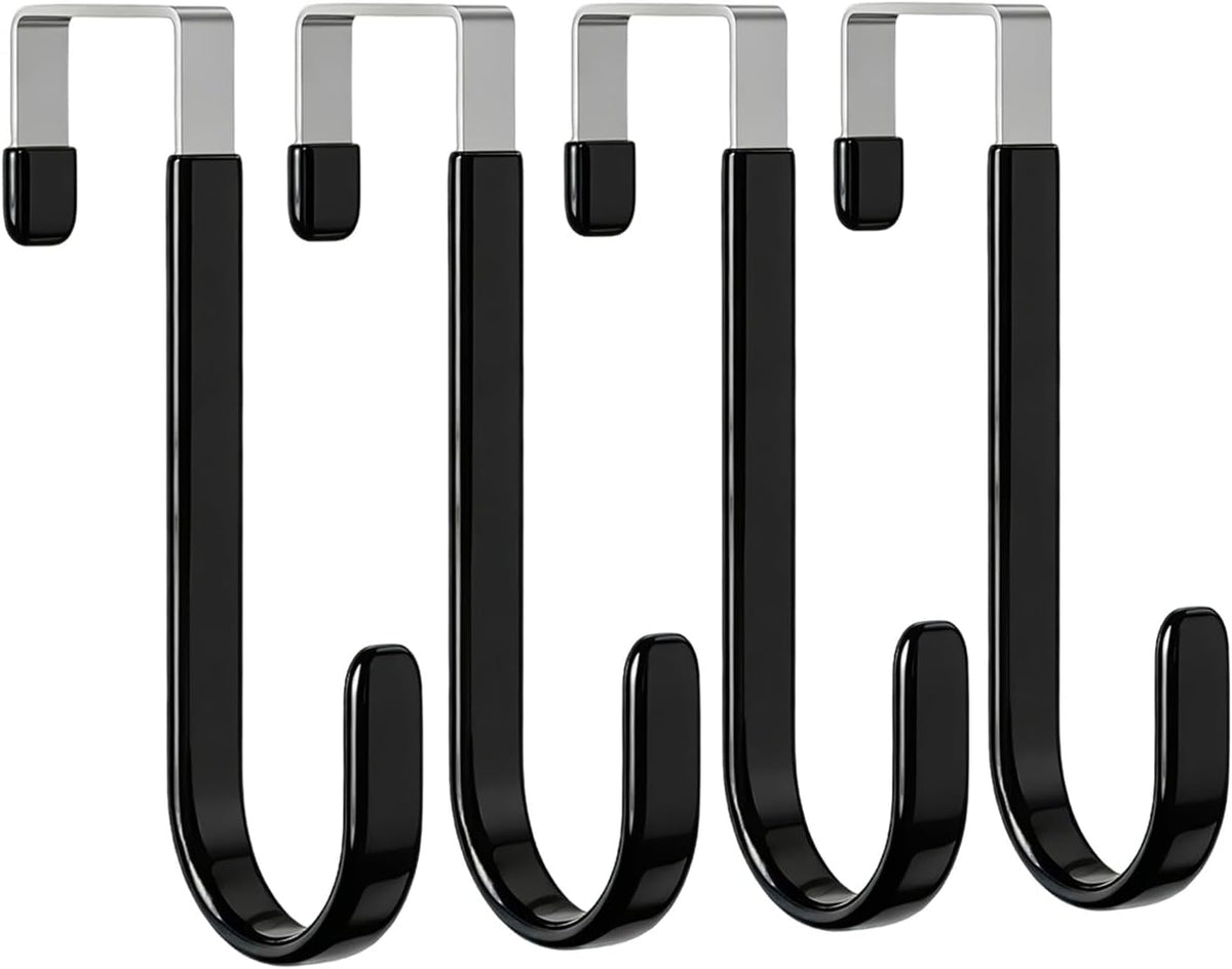 Over the Door Hooks, Anti-Scratch Over the Door Hanger for Towels, Robes, Jackets and Keys, Heavy-Duty Storage Solution for Bathrooms, Bedrooms, Kitchens, Laundry Rooms, and Closets.