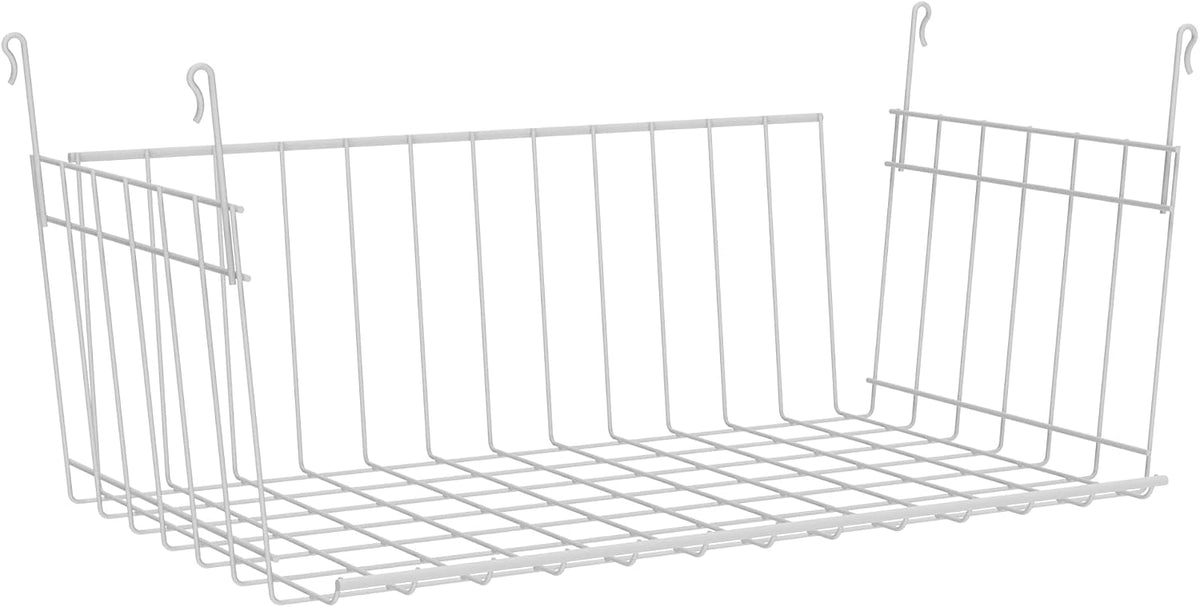 ClosetMaid Wire Hanging Shelf Basket for Storage, Organization in Closet or Pantry, No Assembly or Installation, Durable, 10.68" D x 18.39" W x 7.99" H, White & 3937 Packet Pal, White