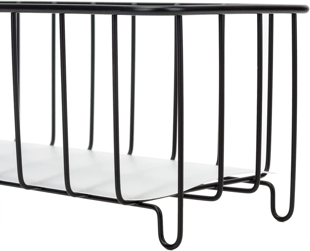 HANZE [Set of 3 Small Metal Wire Storage Organizer Basket Bins, Baskets for Household Purposes - Black