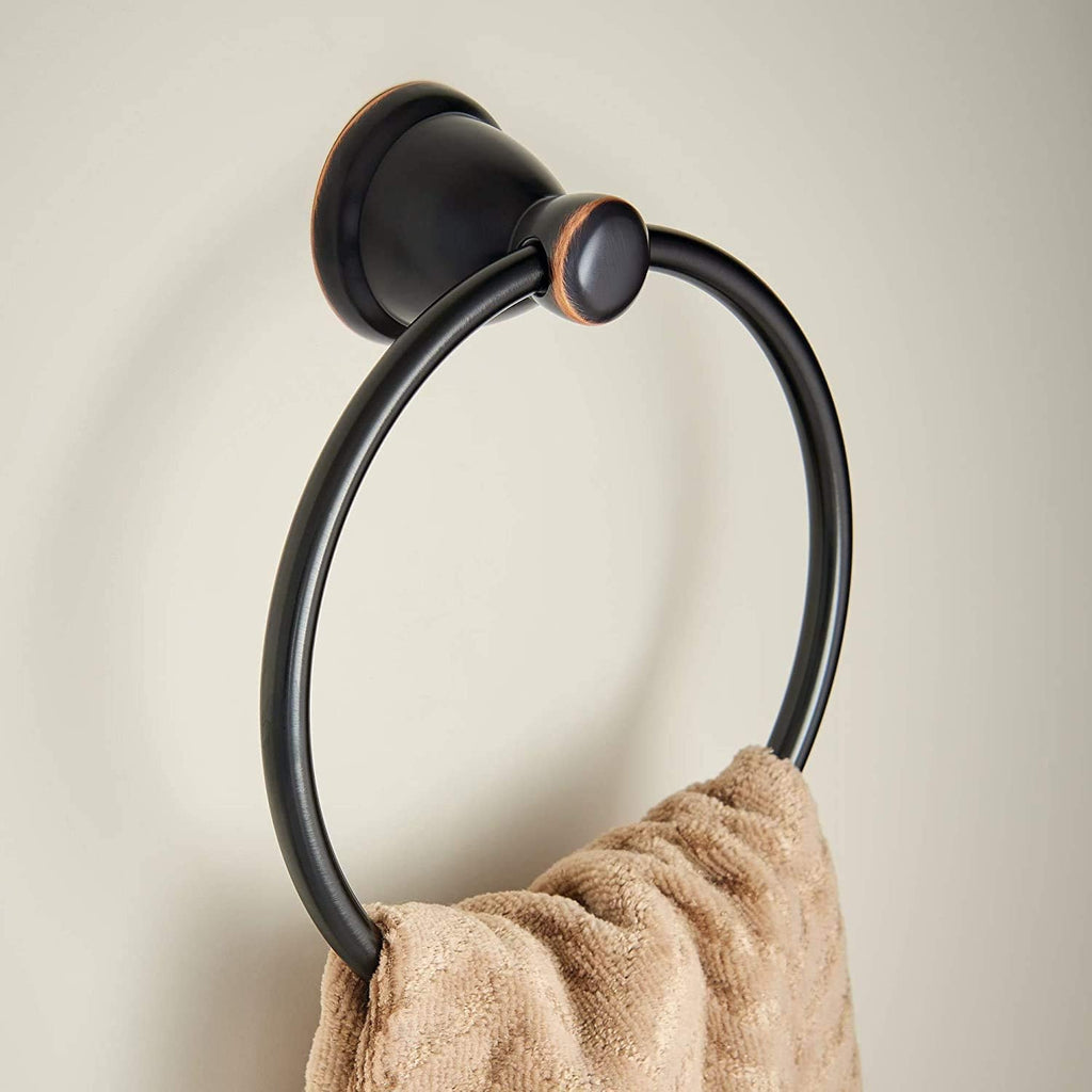 Franklin Brass 3-Piece Oil Rubbed Bronze Bathroom Set Towel Rack, Ring, Toilet Paper Holder| Kinla Bath Accessories
