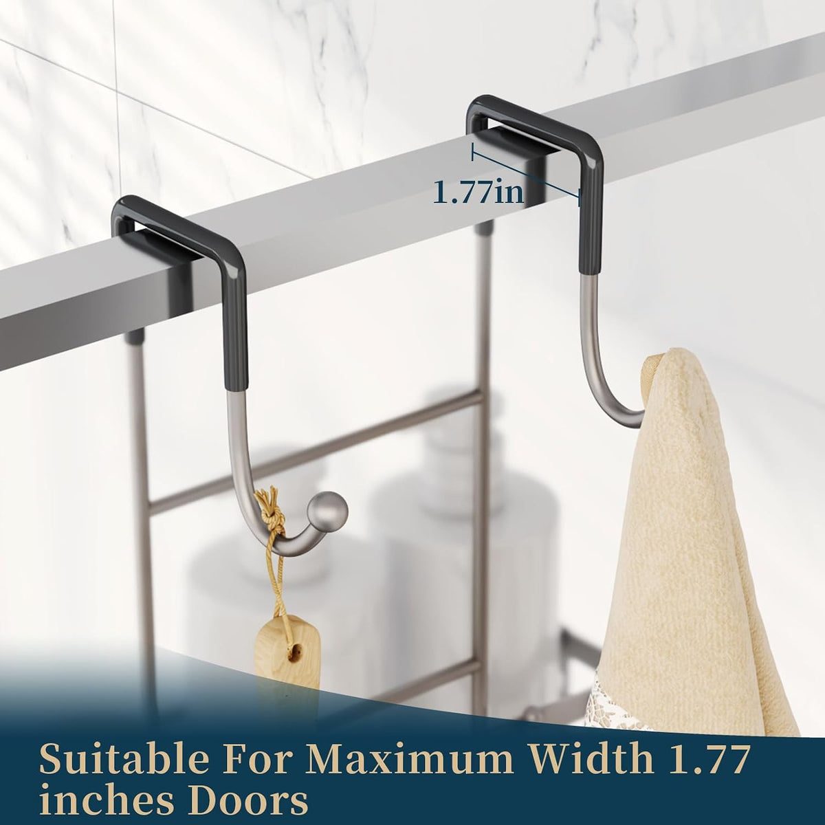 Consumest Over The Door Shower Caddy - 3 Tier Shower Organizer Hanging with Soap Holders, Large Capacity Shower Shelves with 6 Hooks, Bathroom Rack and Storage, Satin Nickel
