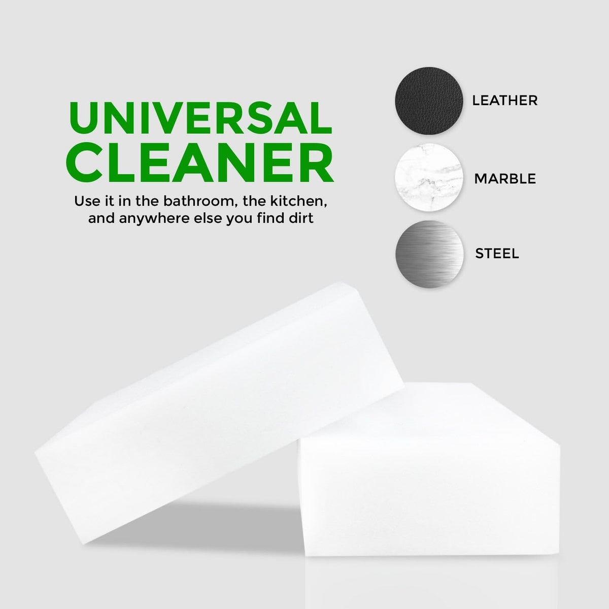100 Pack Extra Thick Magic Cleaning Sponges - Eraser Sponge for All Surfaces - Double Thickness - Kitchen-Bathroom-Furniture-Leather-Car-Steel - Just Add Water - Melamine - Universal Cleaner