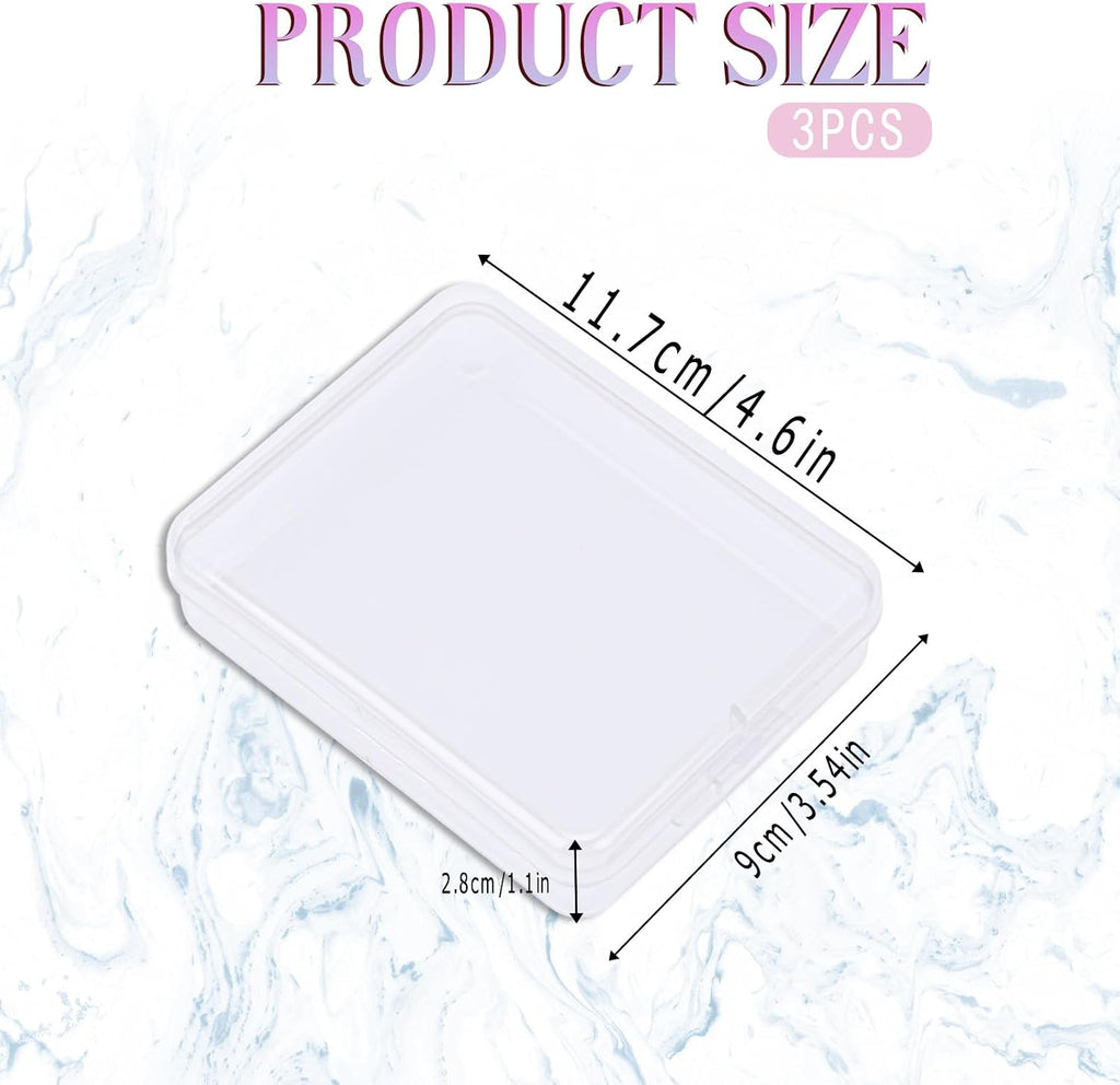 3-Piece Portable Travel Pad Holder - Bathroom Vanity Countertop Storage Organizer - Cotton Ball & Swab Dispenser - Transparent