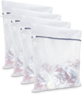 GOGOODA XL Mesh Laundry Bags, 4-Pack Large Wash Bags with Auto-Lock Zipper