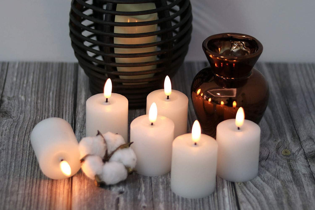 6 Pack Flameless LED Votive Candles Battery Operated with 6H Timer