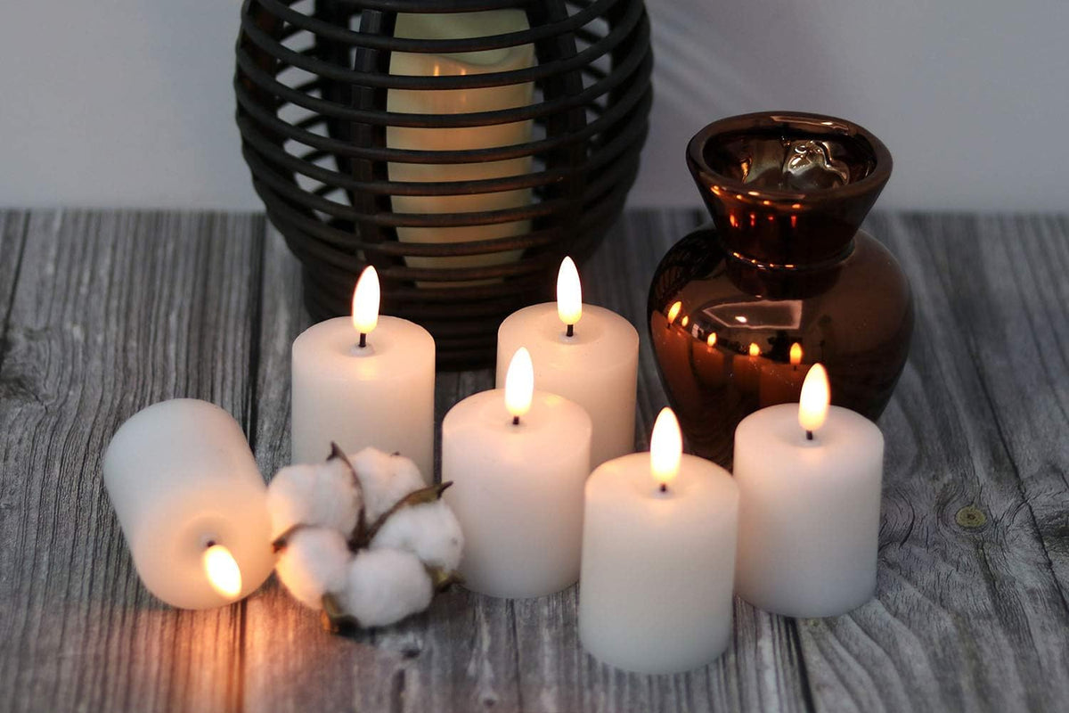 6 Pack Flameless LED Votive Candles Battery Operated with 6H Timer