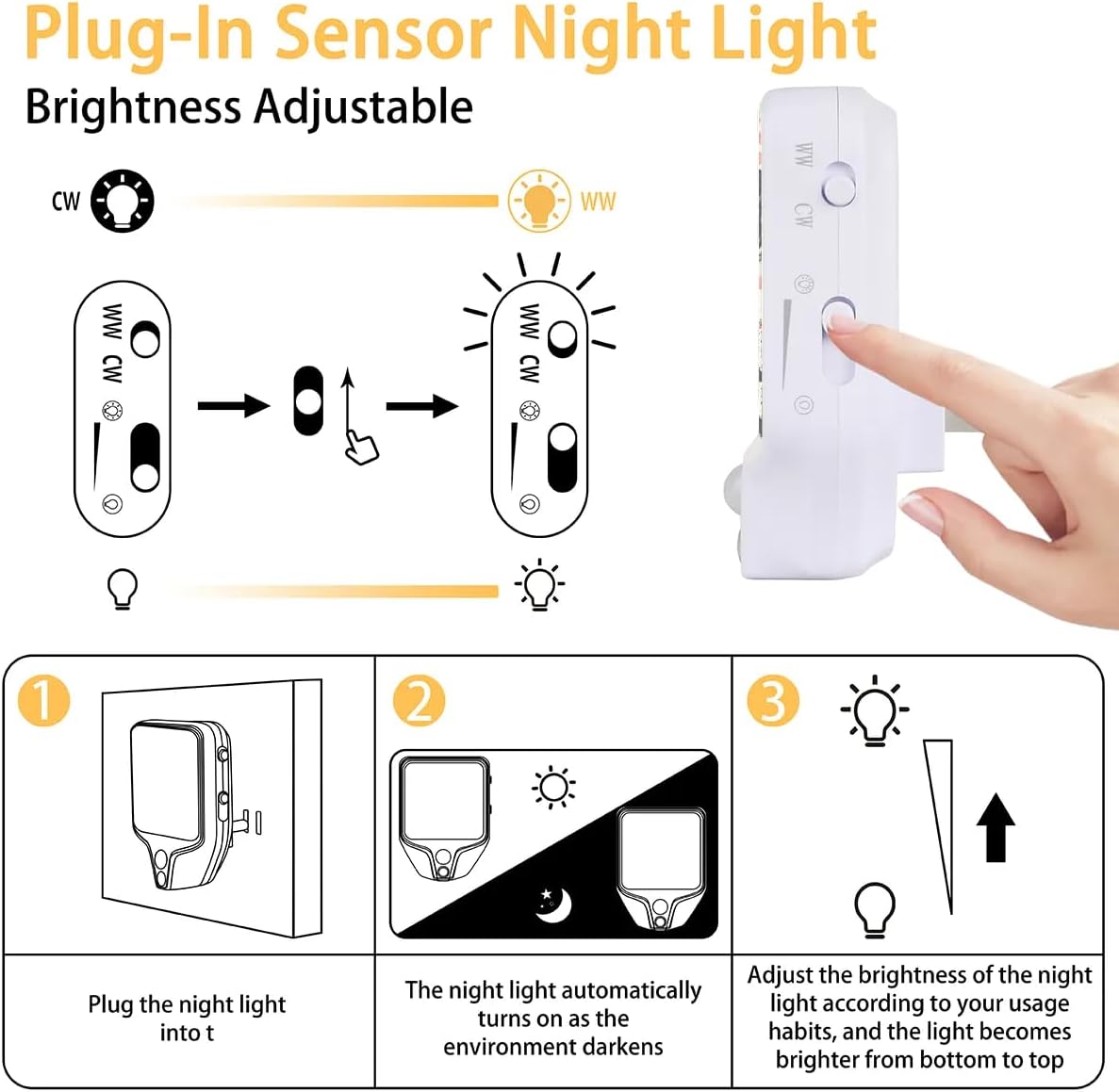 Honeybaby Motion Sensor Night Lights Western Cowboy Desert Nightlight Plug in Dusk to Dawn Motion Sensor Light Indoor LED Lights for Room Home Improvement