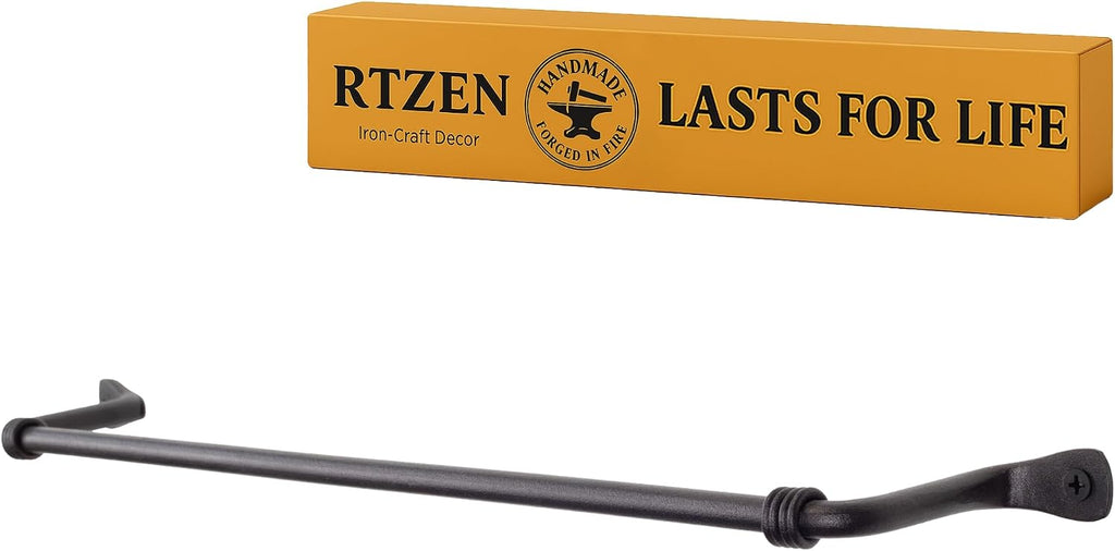 RTZEN Farmhouse Bathroom Towel Holder Wall Mount, Matte Black Decoration