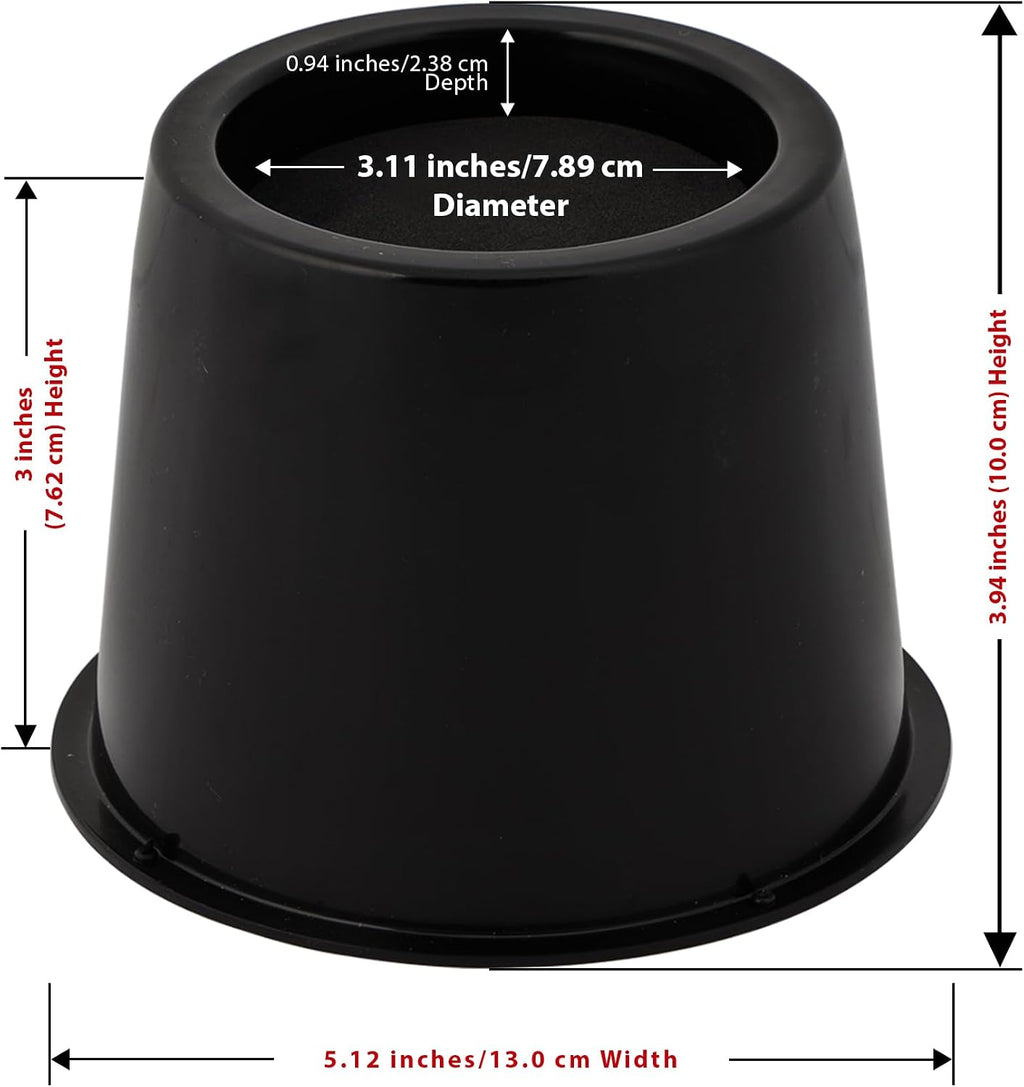 Utopia Bedding 3 Inch Bed Risers 8 Pack, Round Heavy Duty, Black