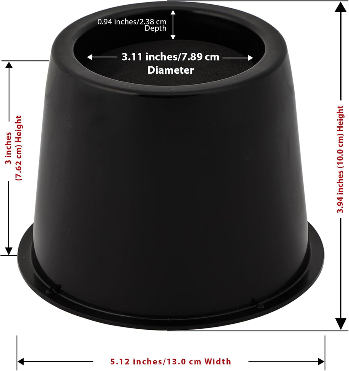 Utopia Bedding 3 Inch Bed Risers 8 Pack, Round Heavy Duty, Black