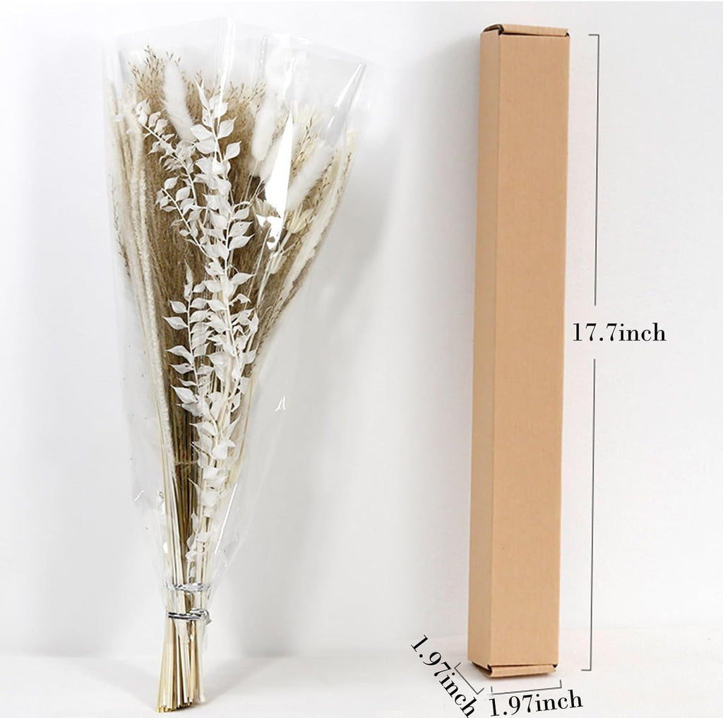 17" Tall Dried Pampas Grass & Bunny Tails & Reed Grass, Boho Floral Decor