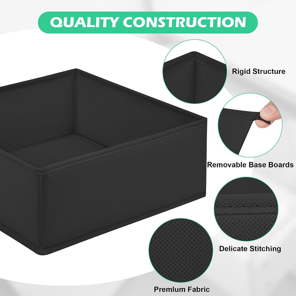 Drawer Clothing Organizer 16-Pack, Black Underwear Dividers