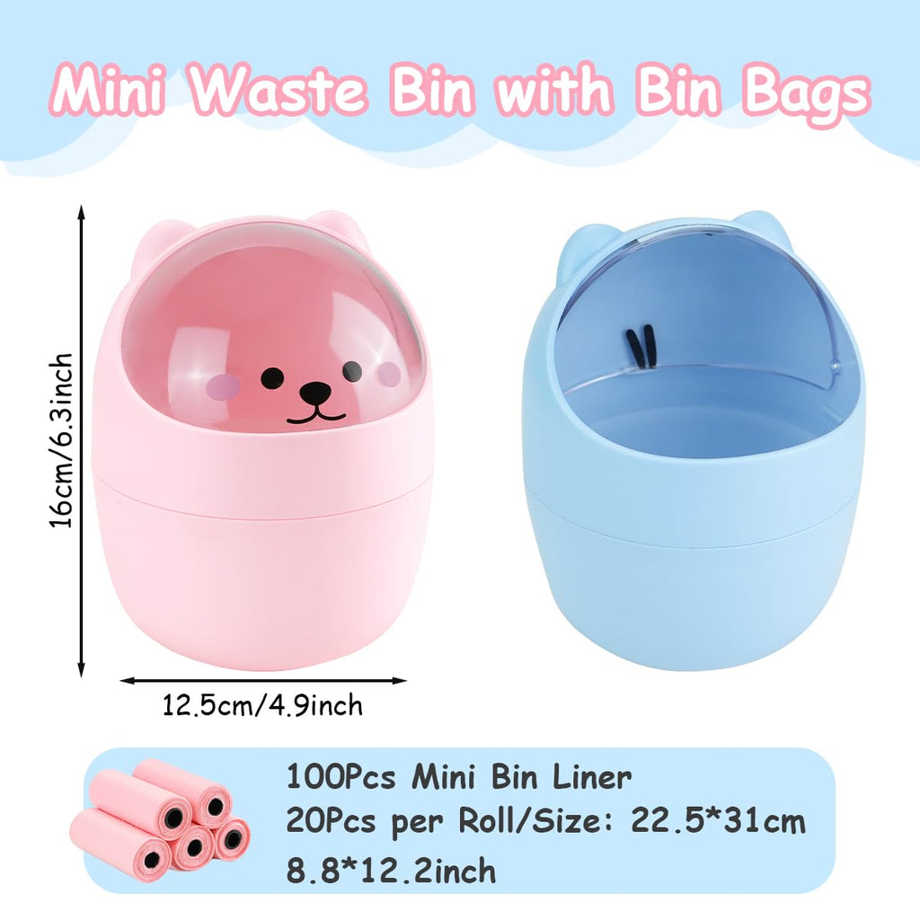 Cute Mini Trash Can with Lid for Home