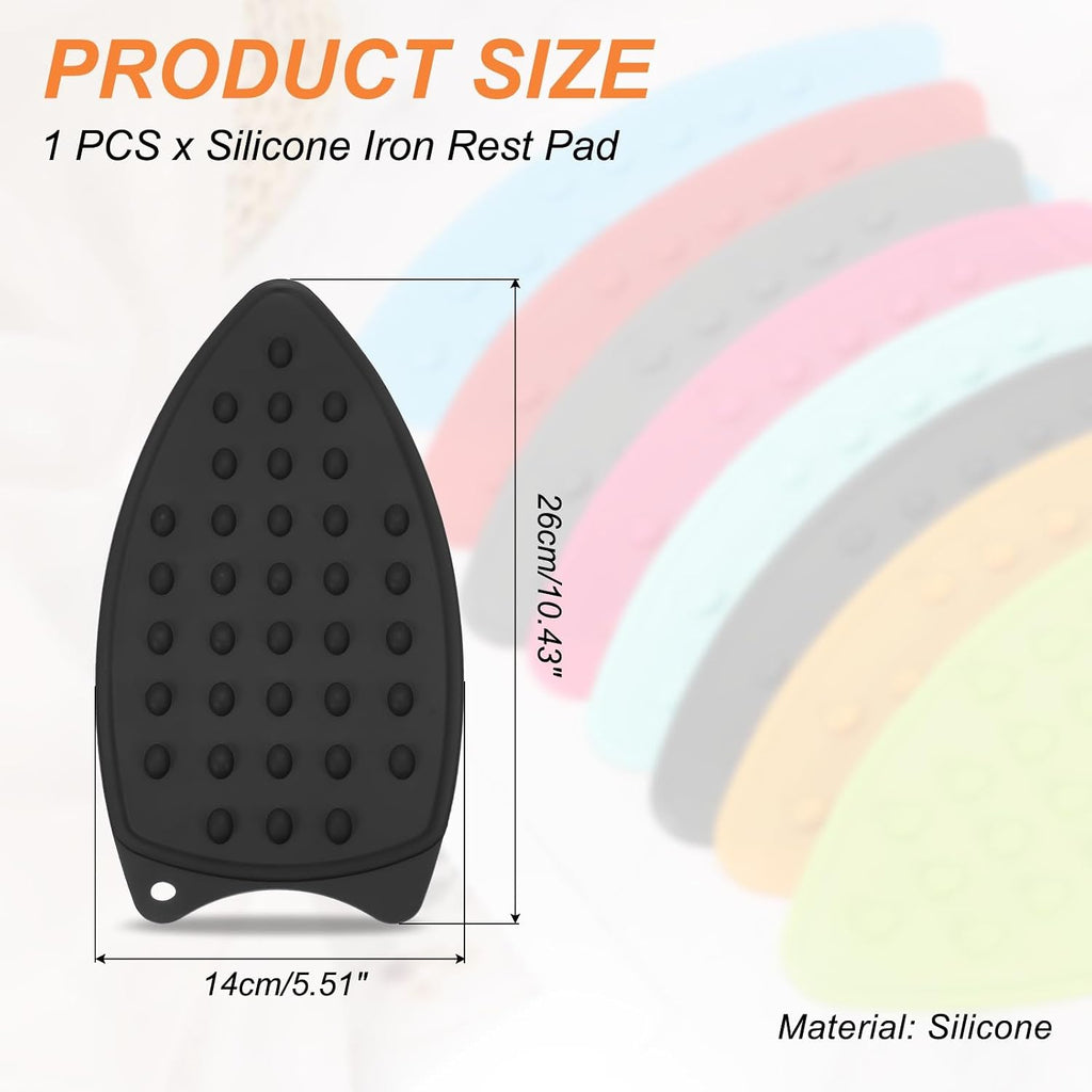 PATIKIL Silicone Iron Rest Pad, Multipurpose Hot Heat Resistant Iron Rest Plate Protective Pad for Ironing Board Hot Resistant Steamer Steam Compact Mat, Black