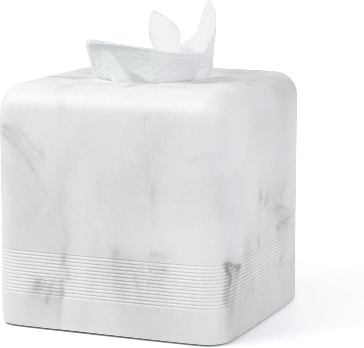 YMXYJM Resin Tissue Box Cover, Modern Square Holder,White
