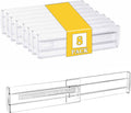 8 Pcs Drawer Dividers for Clothes,3.15" High 11.34"-19.69" clear