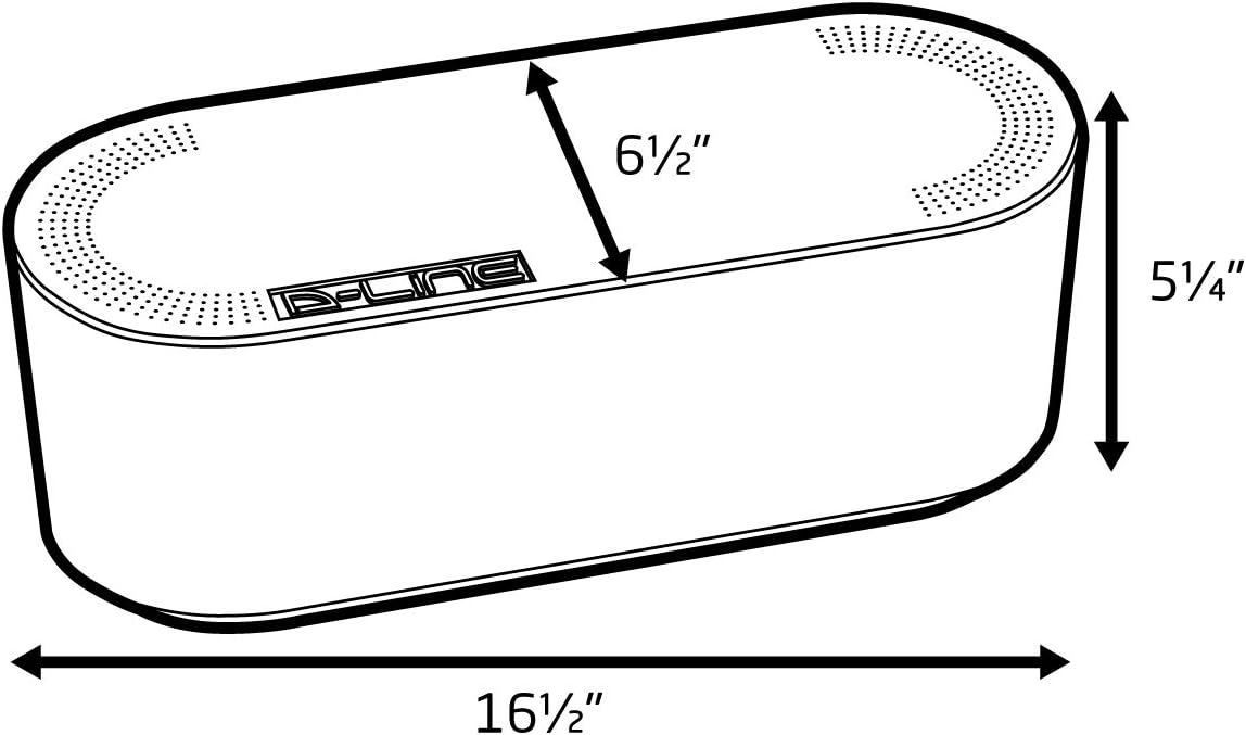 D-Line Cable Management Box (Large) & Small Cable Raceway Length 0.78" (W) x 0.39" (H) x 39" Length - White